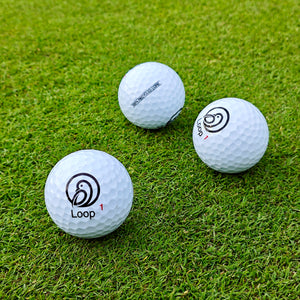 Loop 3 weisse Golfbälle quadratisch